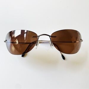Vintage Silhouette Brown Rimless Sunglasses